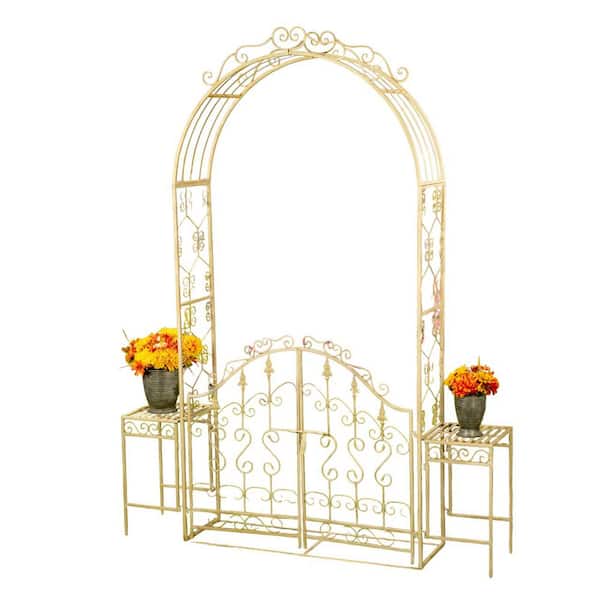 Zaer Ltd. International 96 in. x 76.75 in. Metal Garden Gate
