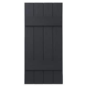 15 in. x 39 in. Polypropylene 4-Board Closed Board and Batten Shutters Pair in Blackwatch Green