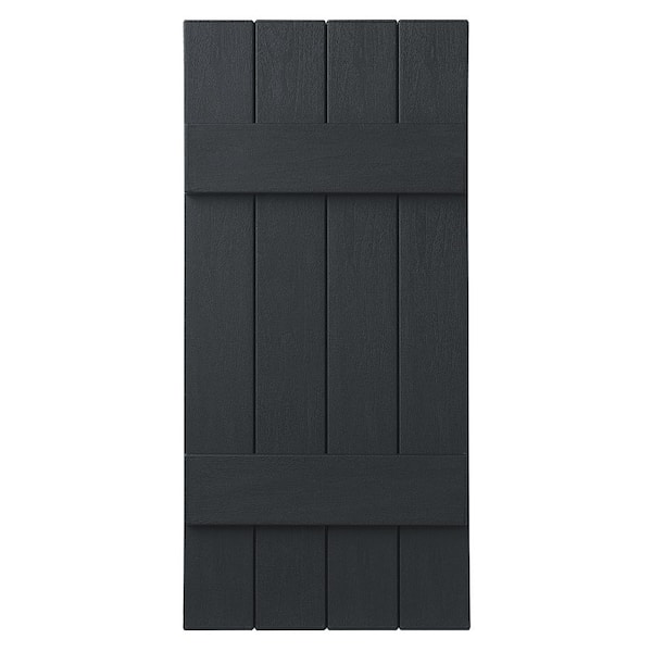 Ply Gem 15 in. x 39 in. Polypropylene 4-Board Closed Board and Batten Shutters Pair in Blackwatch Green