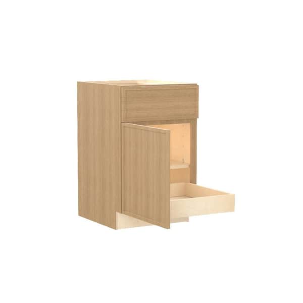 Home Decorators Collection Franklin 21 in. W x 24 in. D x 34.5 in. H Assembled Plywood Base Kitchen Cabinet in Vanguard Oak with 1ROT Soft Close LH