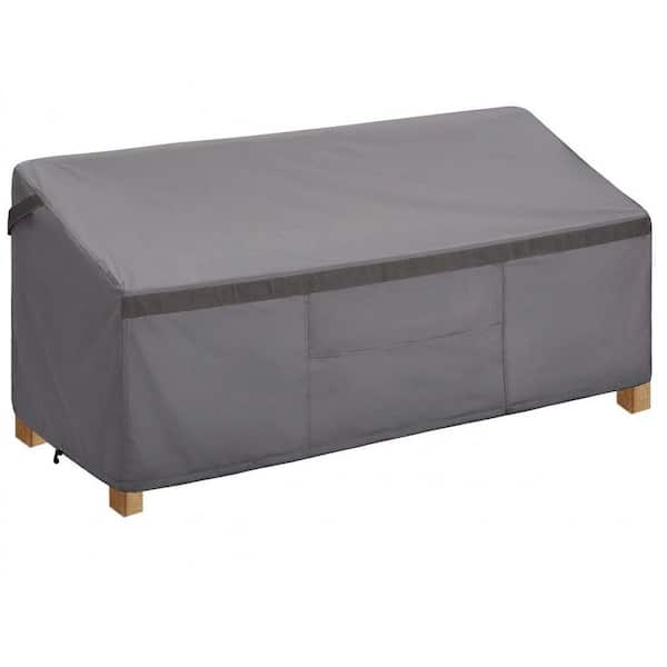 96 in. Black Outdoor Sofa Cover Waterproof UV Resistant Fade Proof Patio Loveseat Furniture Cover 1 Piece
