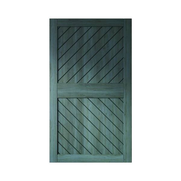 XT3 48 in. x 84 in. C-Panel Solid Core Royal Pine Slanted Stripe Design Pine Wood Interior Sliding Barn Door Slab