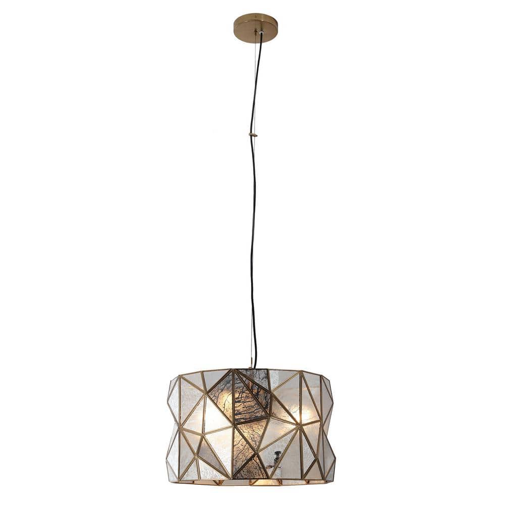 Geo-Gem 40-Watt 3-Light Artisan Brass Pendant Light with Mercury Glass Shade and No Bulbs Included price history on PriceWatchPro
