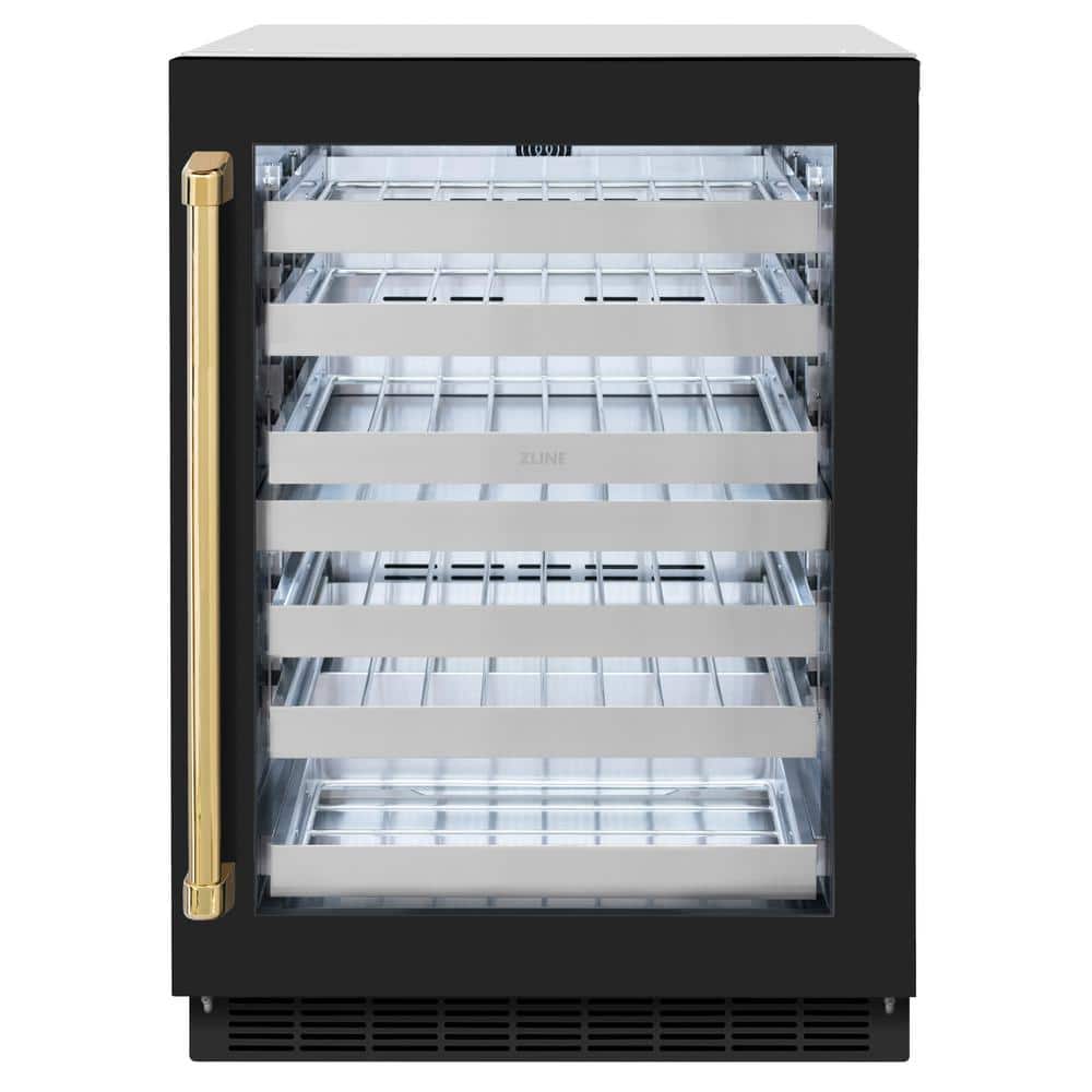 Touchstone 24 in. Dual-Zone 44-Bottle Beverage and Wine Cooler with Glass Door in Matte Black and Polished Gold price history on PriceWatchPro