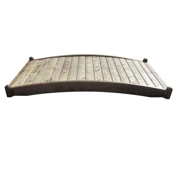 SamsGazebos Zen Japanese Wood Garden Bridge 8 ft. x 4 ft. 400 lb