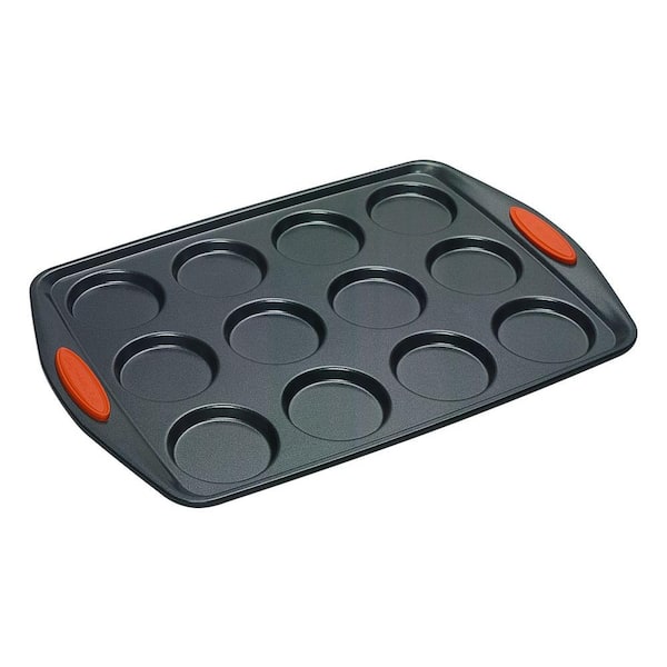 Rachael Ray 12-Cup Nonstick Whoopie Pie Pan with Orange Silicone Grip Handles