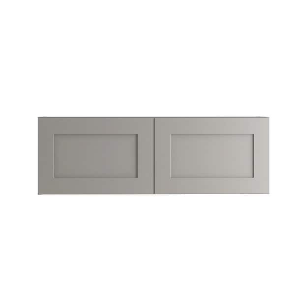 Hampton Bay Edson Shaker Assembled 36x12x12 in. Wall Cabinet in Gray
