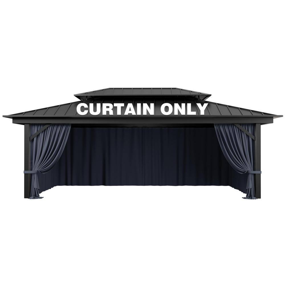 12 ft. x 20 ft. Universal Outdoor Privacy Curtains, Gazebo Curtain Replacement with Zipper Navy (4-Side Curtain Only) price history on PriceWatchPro