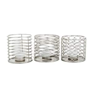 Silver Metal Glam Candle Holders (Set of 3)