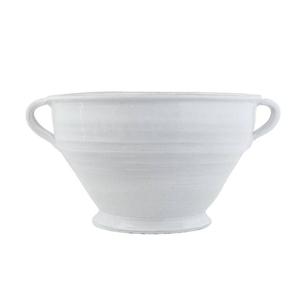 3R Studios 12.75 in. H White Terracotta Planter