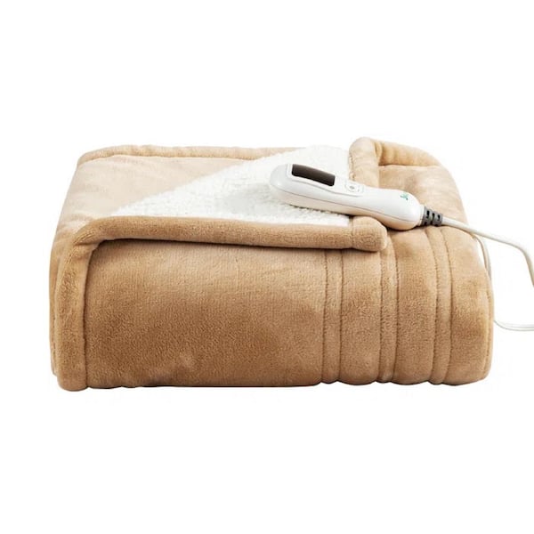 JEAREY Electric Heated Blanket Beige DRGTHK-HD-Beige - The Home Depot