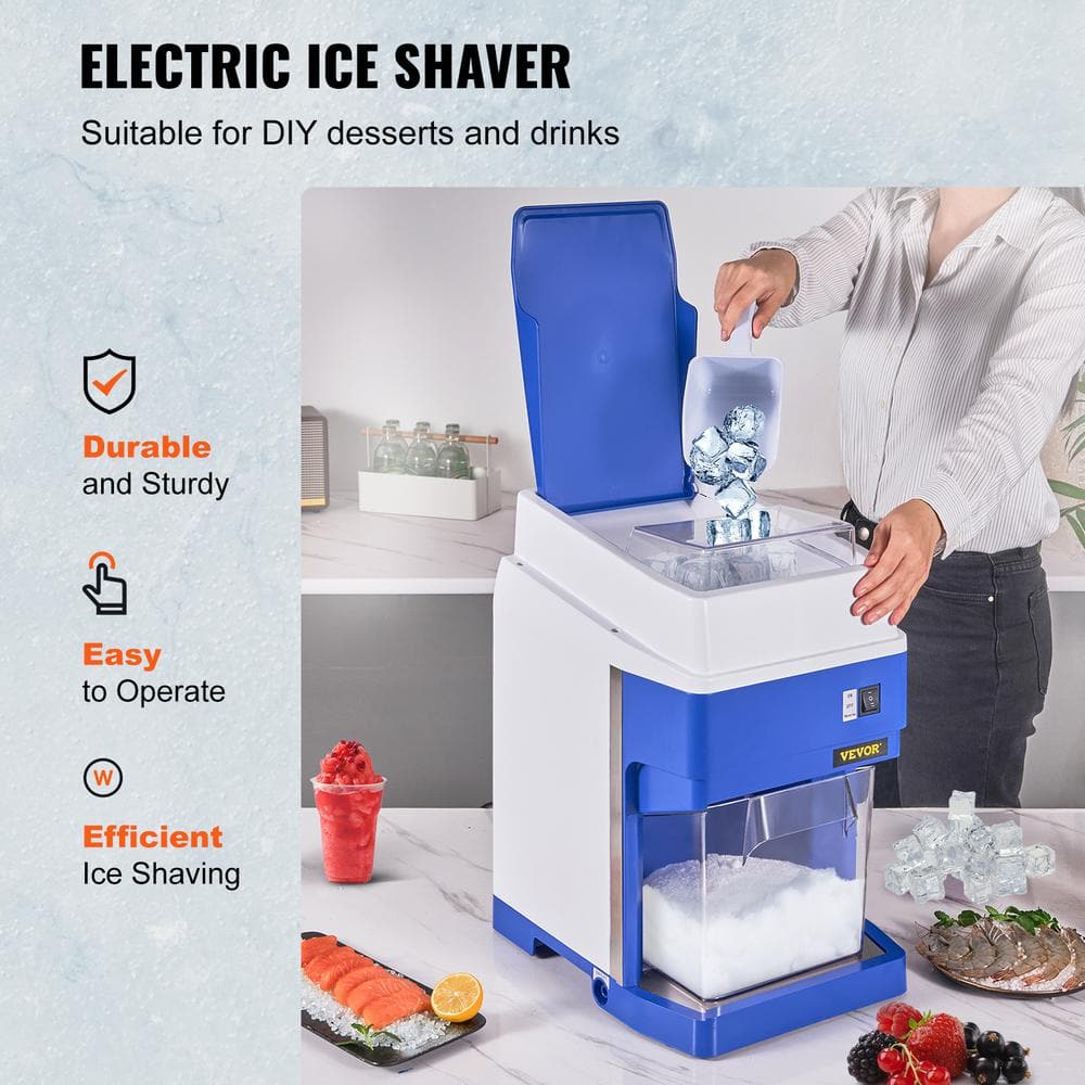 VEVOR Blue Stainless Steel Countertop Snow Cone Maker