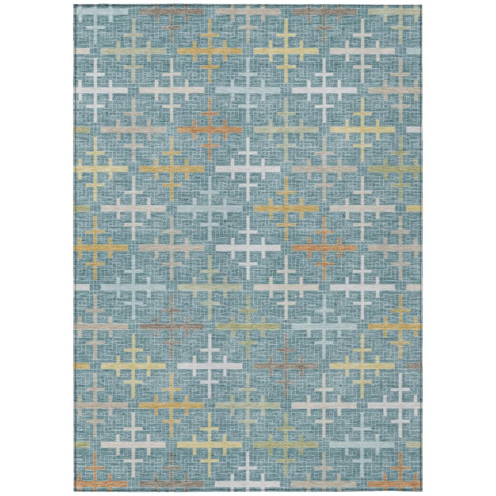 Chantille Machine Washable Indoor/Outdoor Abstract ACN2850 Teal 9 ft. x 12 ft. Area Rug price history on PriceWatchPro