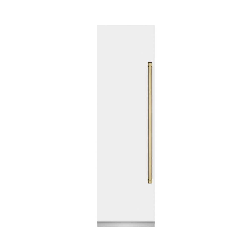 24 in. 12.4 cu. ft. Upright Column Freezer in White Matte with Graphite Gray Interior and Champagne Bronze Accents