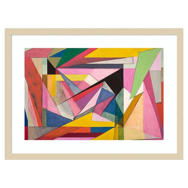 Amanti Art Colorful Geometric Abstraction XII by Gary Williams 25 in. W x 19 in. H. Wood Framed Wall Art Print Framed in Brown