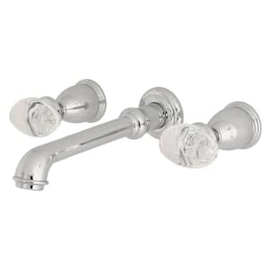 Krystal Onyx 2-Handle Wall Mount Bathroom Faucet in Chrome