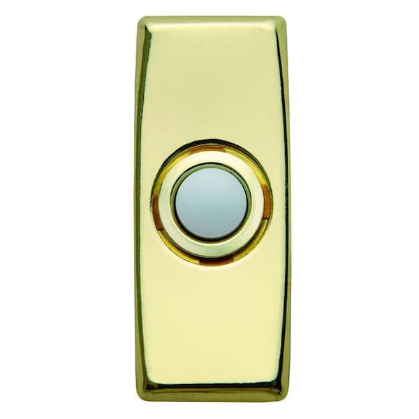 Carlon Wired Lighted Flat Door Bell Push Button, Brass (6 per Case)