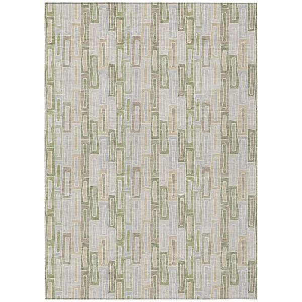Chantille Machine Washable Indoor/Outdoor Abstract ACN3054 Sage 10 ft. x 14 ft. Area Rug