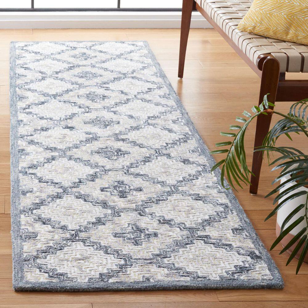 Soho 2 ft. x 8 ft. Gray/Ivory Diamond Border Runner Rug price history on PriceWatchPro