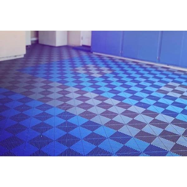 Ribtrax Smooth Home 12 in. W x 12 in. L Royal Blue Polypropylene Tile Flooring (10-Pack)