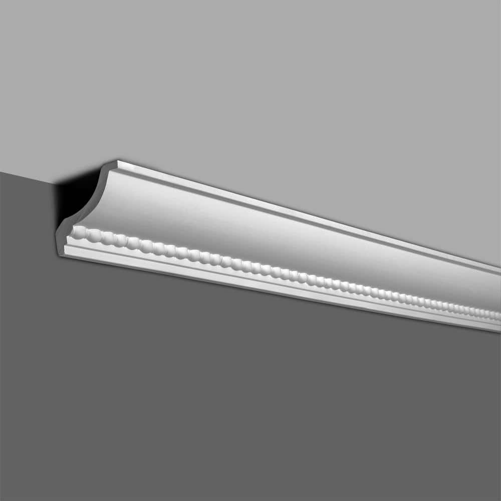 Primed Polyurethane Rope Crown Moulding Sample, 6-inch