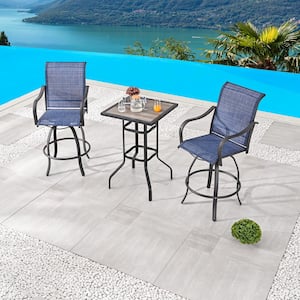 3-Piece Metal Bar Height Outdoor Dining Set