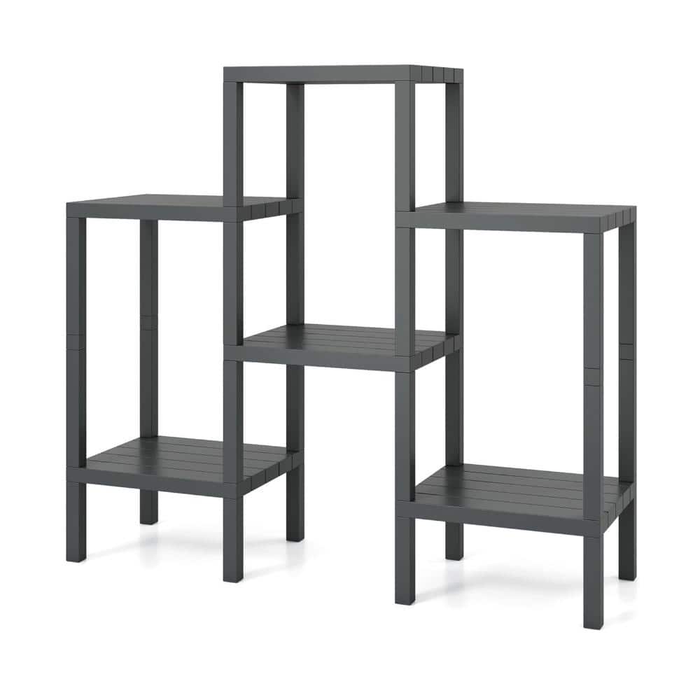 6-Tier Plastic Storage Shelving Unit Freestanding Organizer Rack Modular Display Shelf, Gray price history on PriceWatchPro