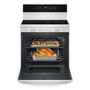 30 in. 5 Element Freestanding Electric Range in White with Air Cooking Technology