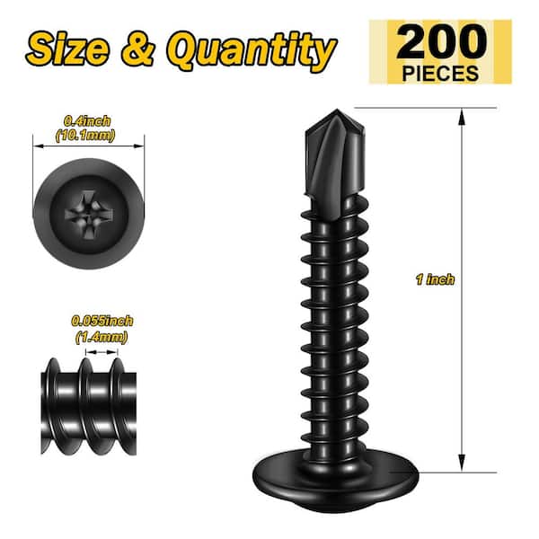 #8 x 1 in. Stainless Steel Phillips Truss Head Self-Drilling Sheet Metal Screws (200-Pack)