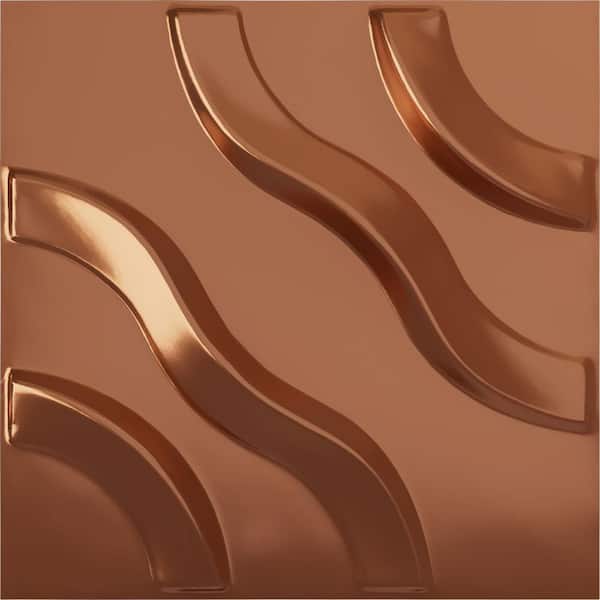 Ekena Millwork 11-7/8"W x 11-7/8"H Lane EnduraWall Decorative 3D Wall Panel, Copper (12-Pack for 11.76 Sq.Ft.)