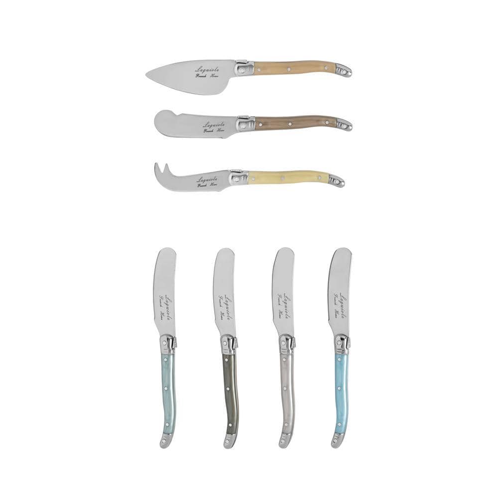 French Home Laguiole Mother of Pearl Cheese Knife and Spreader Set