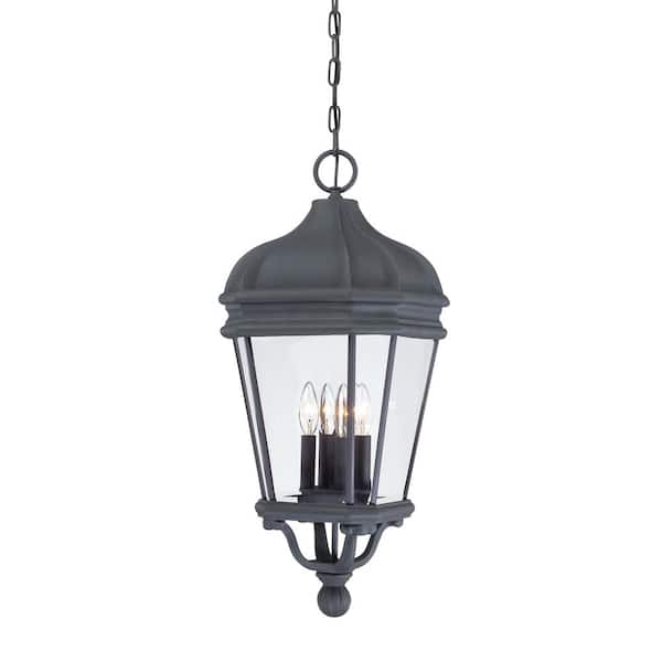 the great outdoors by Minka Lavery Harrison Black 4-Light Hanging Indoor/Outdoor Lantern