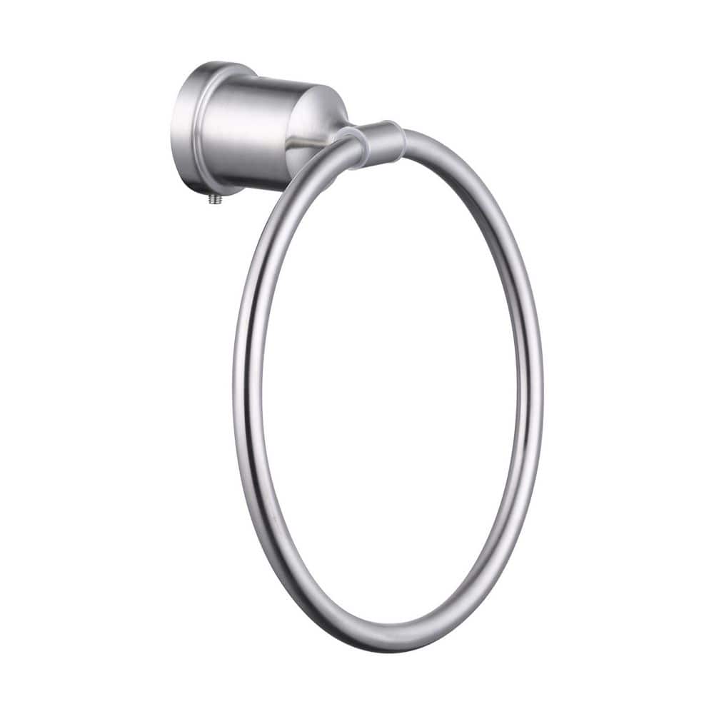 Wall Mounted Stainless Steel Round Towel Ring Hand Towel Holder in Brushed Nickel