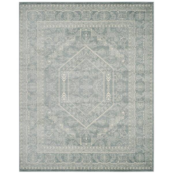 SAFAVIEH Adirondack Slate/Ivory 10 ft. x 14 ft. Border Medallion Area Rug