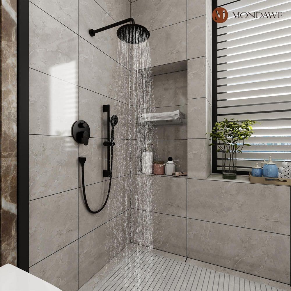 Oil-Rubbed Bronze Adjustable Height Rain Shower System with Handheld