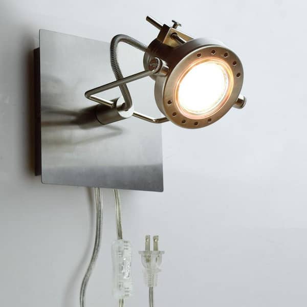 TAIFOND 0.43 ft. 1-Light Nickel Steel Integrated LED Fixed Track Lighting Kit