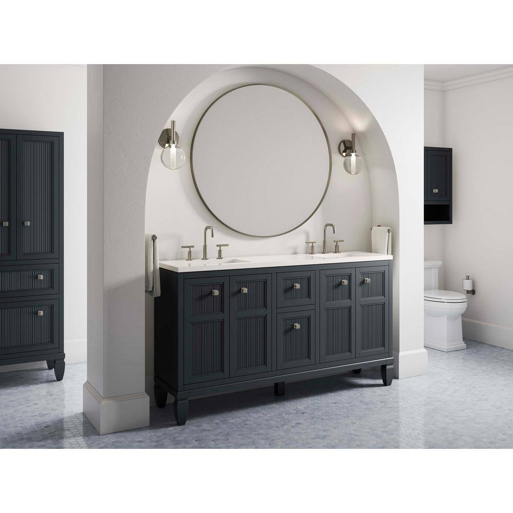 Slate Grey 48-Inch MDF Bathroom Vanity with Quartz Top