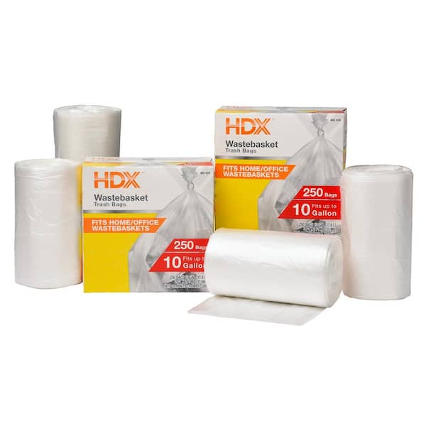 HDX 10 gal. Clear Waste Liner Trash Bags (500-Count)