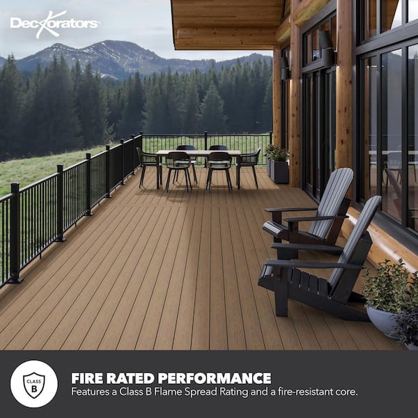 Altitude 1 in. x 6 in. x 12 in. Highland Brown Composite Deck Board Sample