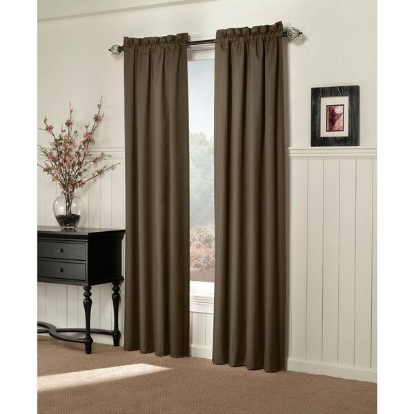 Sun Zero Semi-Opaque Brighton Chocolate Thermal Lined Curtain Panel (Price Varies by Size)