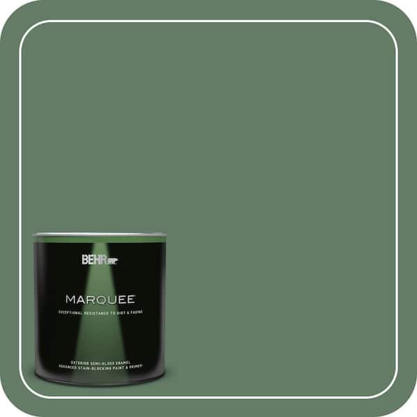 BEHR MARQUEE 1 qt. #S410-6 Greener Pastures Semi-Gloss Enamel Exterior Paint & Primer