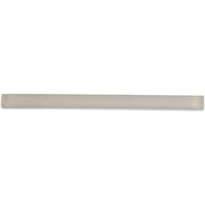 Ivory 3/4 in. x 12 in. Glass Pencil Liner Trim Wall Tile