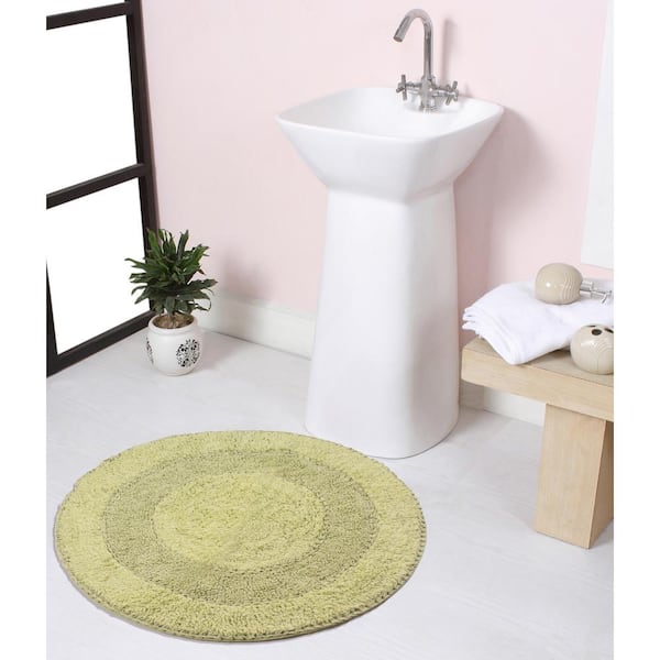 HOME WEAVERS INC Radiant Collection 100% Cotton Bath Rugs Set, 30 in. Round, Green