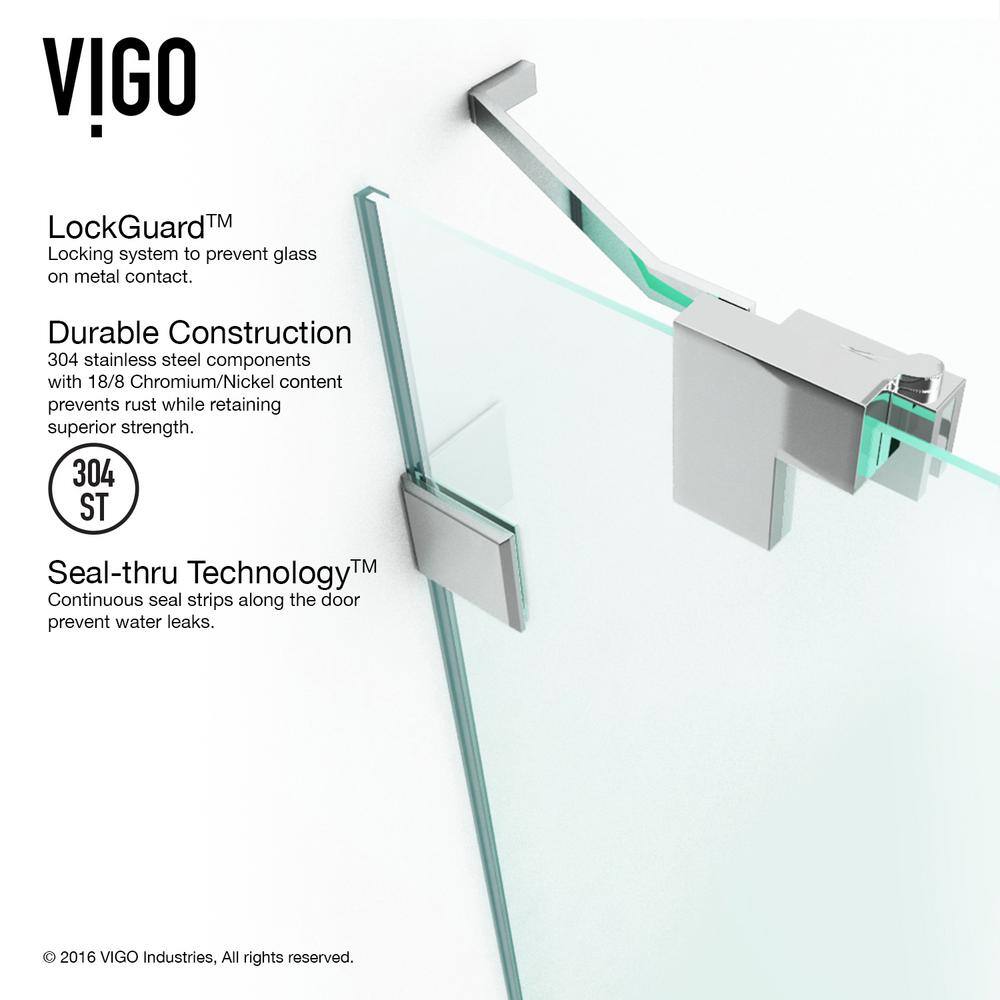 Pirouette 36-48" Frameless Clear Glass Pivot Shower Door