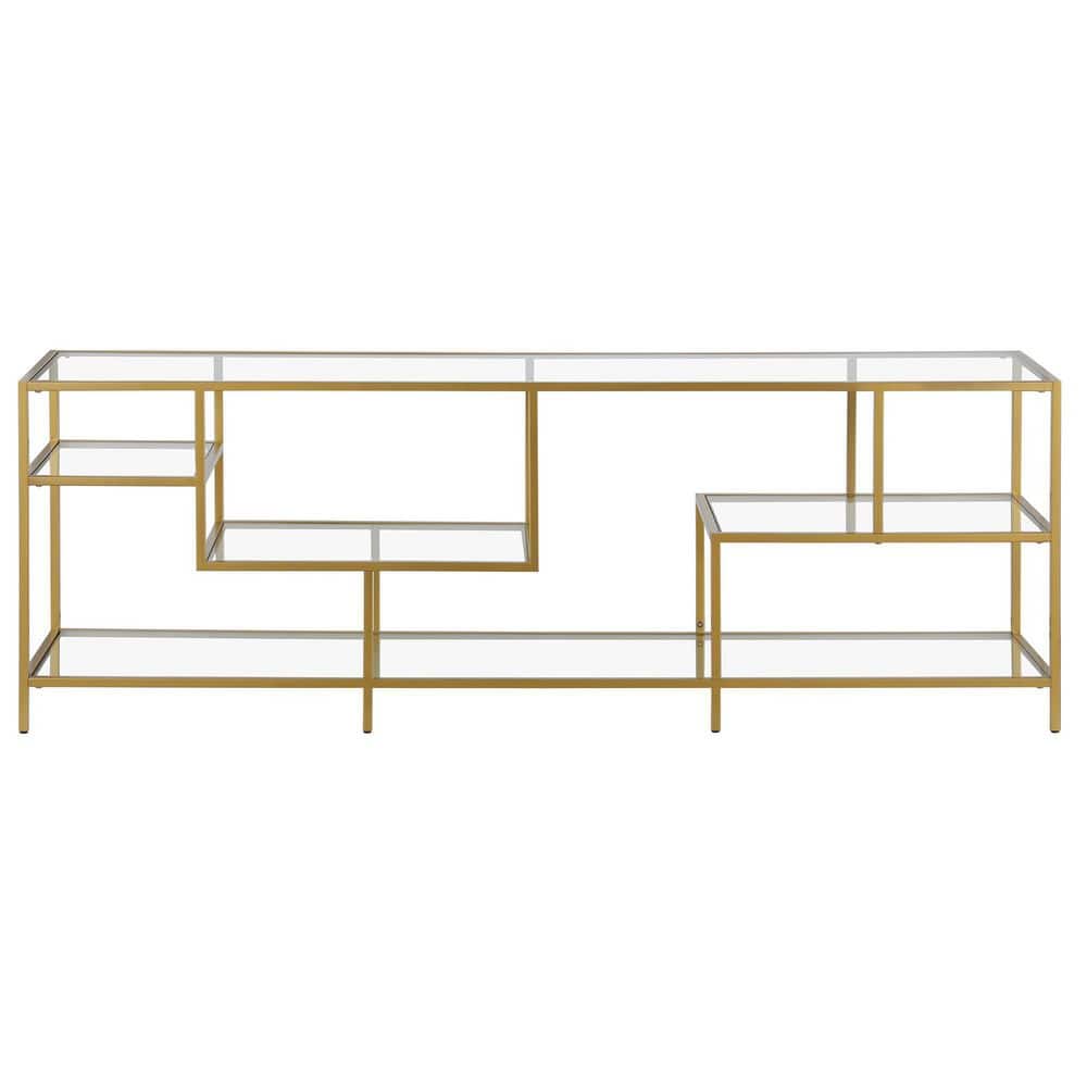 Meyer&Cross Deveraux 70 in. Brass TV Stand Fits TV's up to 75 in. TV1765 The Home Depot