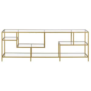 Deveraux 70 in. Brass TV Stand Fits TV's up to 75 in.