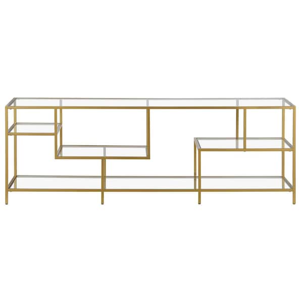 Meyer&Cross Deveraux 70 in. Brass TV Stand Fits TV's up to 75 in.