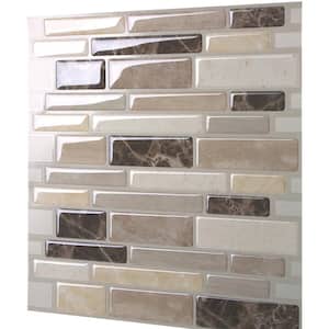 Polito Bella 12 in. W x 12 in. H Peel and Stick Self-Adhesive Decorative Mosaic Wall Tile Backsplash (10-Tiles)