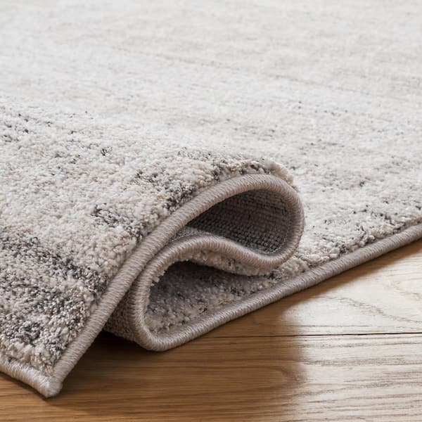 SAFAVIEH Northport 8 ft. x 10 ft. Ivory/Dark Gray Geometric Faded