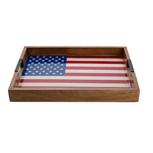 18 in. Rectangle American Flag Lazy Susan
